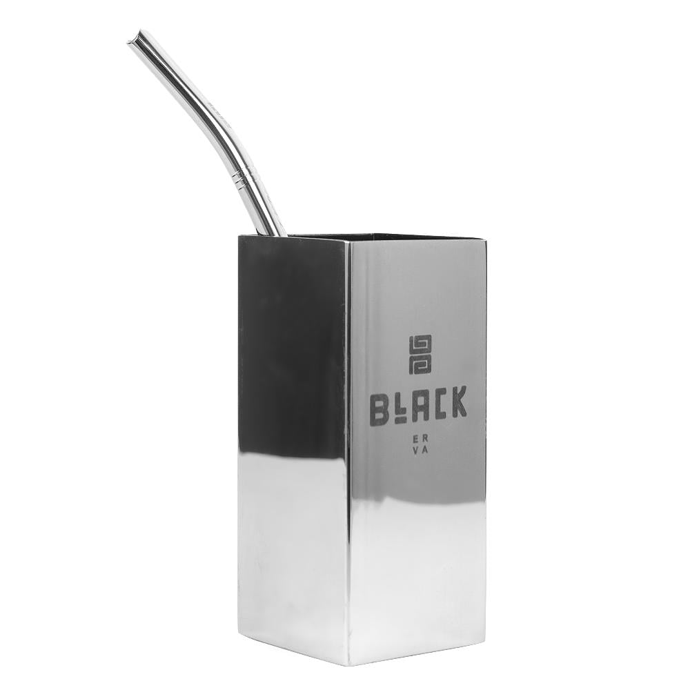 KIT COPO/BOMBA INOX QUADRADO POLIDO